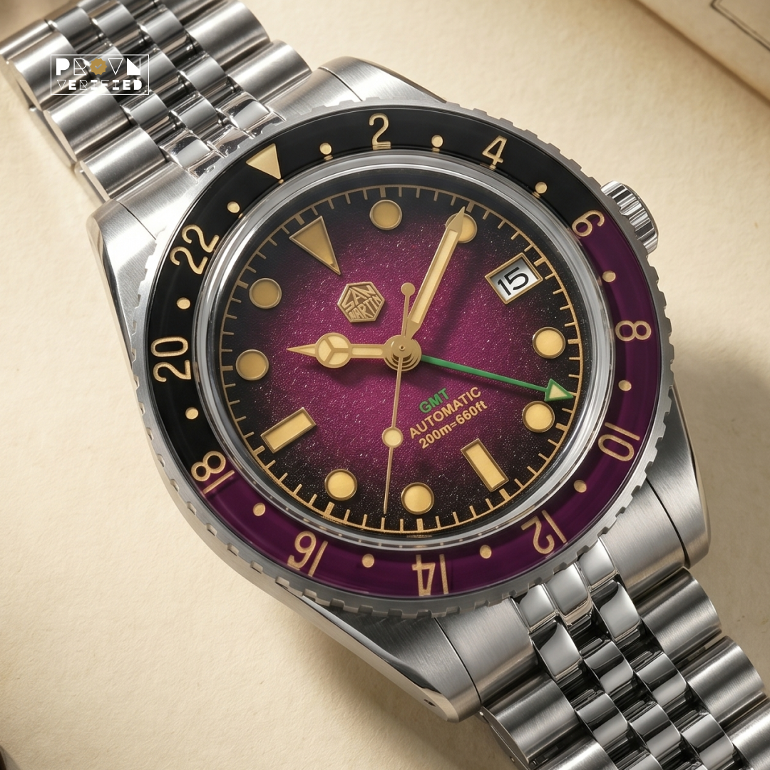 San Martin Retro GMT Sandwich Dial Automatic — View 2