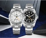 San Martin Snowflake GMT stainless steel bracelet end links and micro-hole safety clasp with branded hexagon hardware