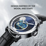Agelocer Lunar Reserve 6401A1 moonphase watch with oil-painted dial and sapphire crystal, 40mm stainless steel case