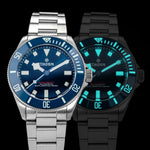 Titanium bracelet clasp detail on THORN dive watch showing secure folding mechanism and brushed metal finish