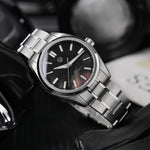 Watchdives Elementum WD0003C on wrist wearing stainless steel bracelet, 100m water resistance tested and ready for daily wear