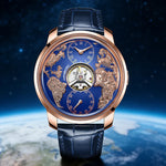 MERIDIAN Automatic dressed in brushed steel with numberless dial and glow-in-dark hand markers on tan leather band