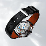 Limited edition Agelocer Lunar Reserve model 6401A1 featuring calfskin leather strap and shock-resistant 316L steel case