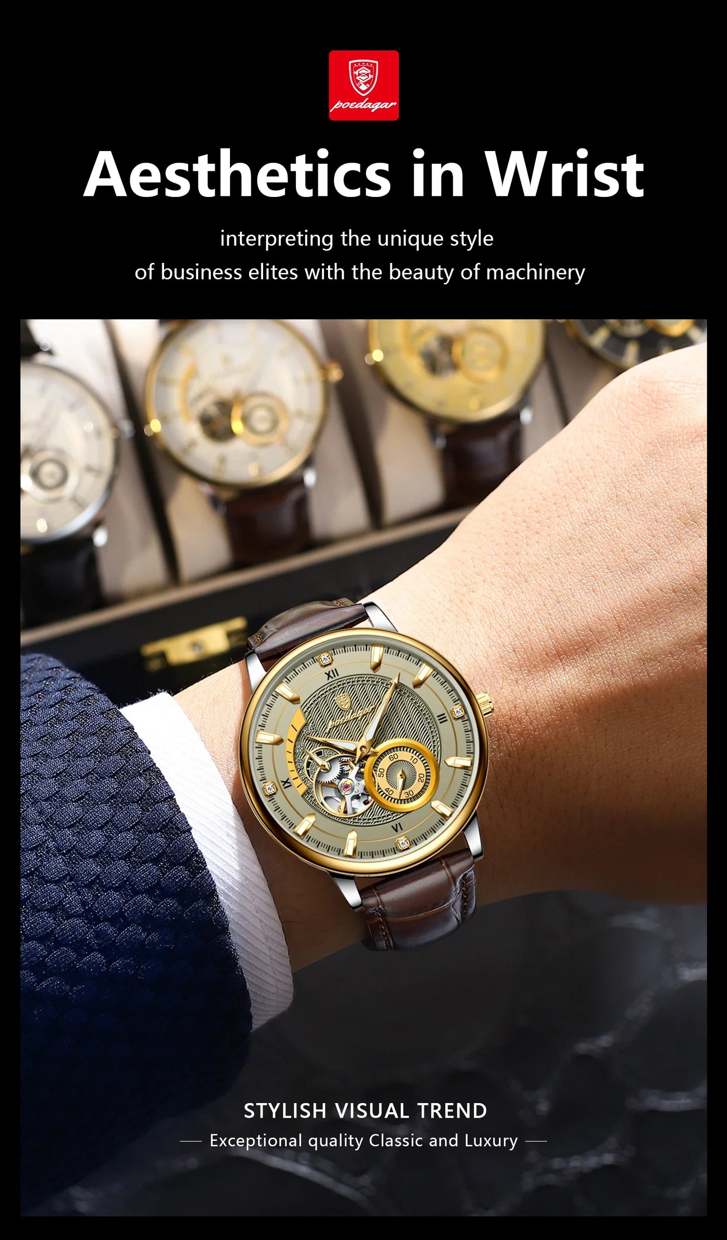 Close-up of the HOROLOGIUM Tourbillon 42mm dial showing skeleton design with glowing hands and mechanical complexity